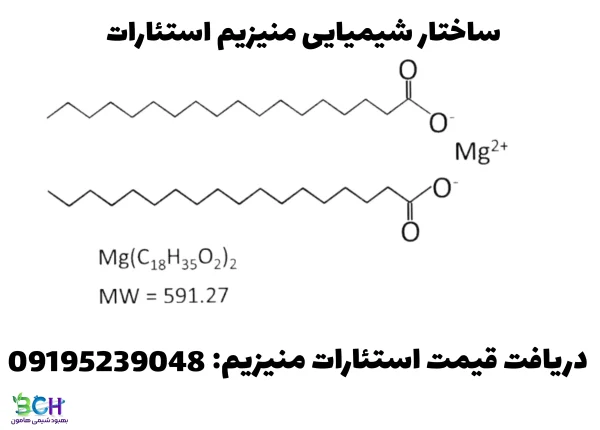 ساختار شیمیایی منیزیم استئارات