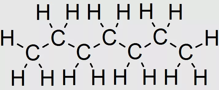 ساختار شیمیایی نرمال هپتان