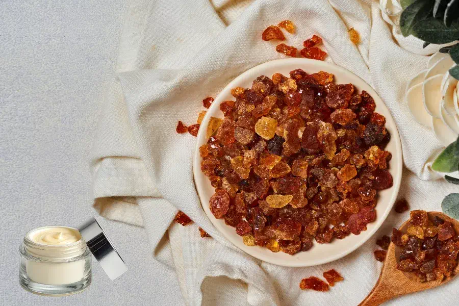 کرم صورت ساخته شده از برش صمغ عربی اقاقیا