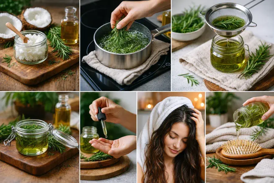 طرز تهیه و نحوه استفاده از ترکیب روغن نارگیل و رزماری